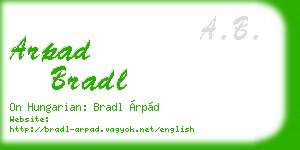 arpad bradl business card